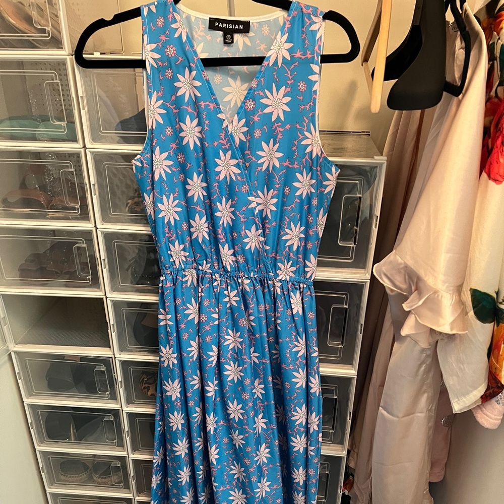 blue floral maxi